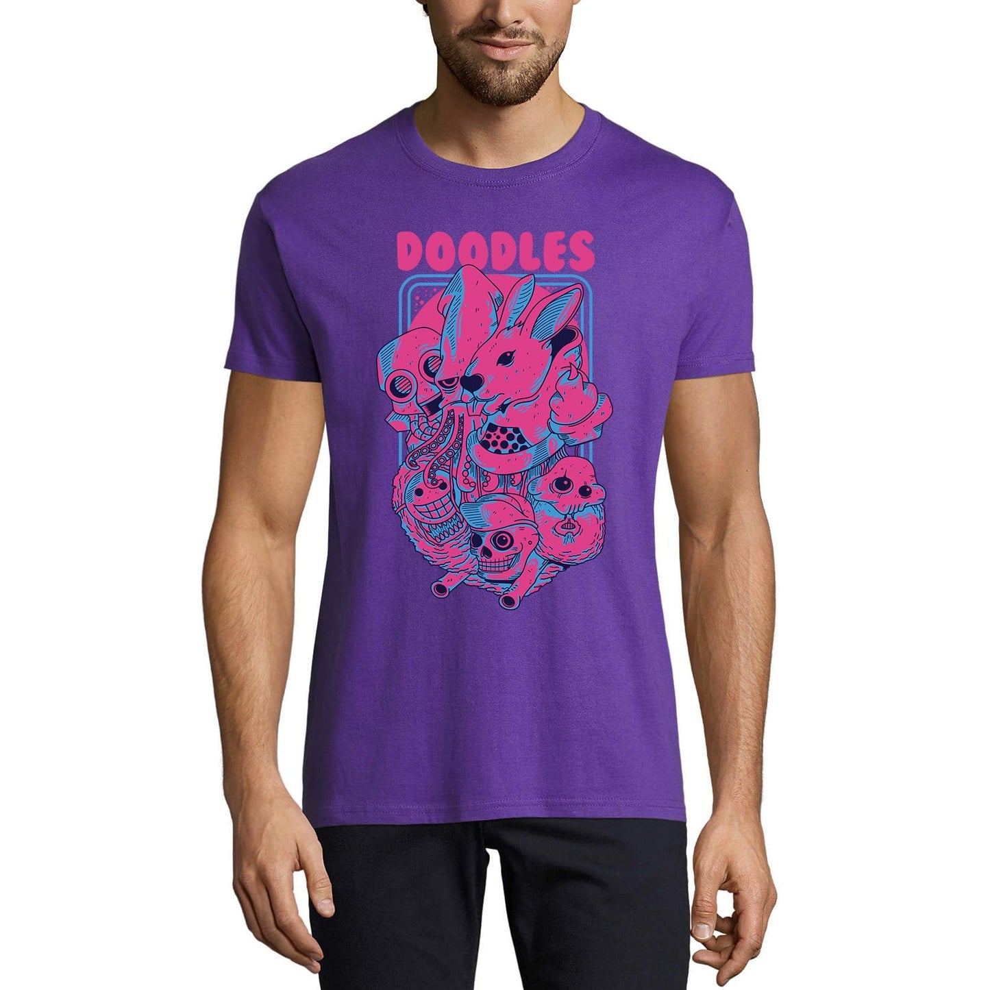 ULTRABASIC Men's Novelty T-Shirt Doodles Tee Shirt - Scary Animal Tee Shirt