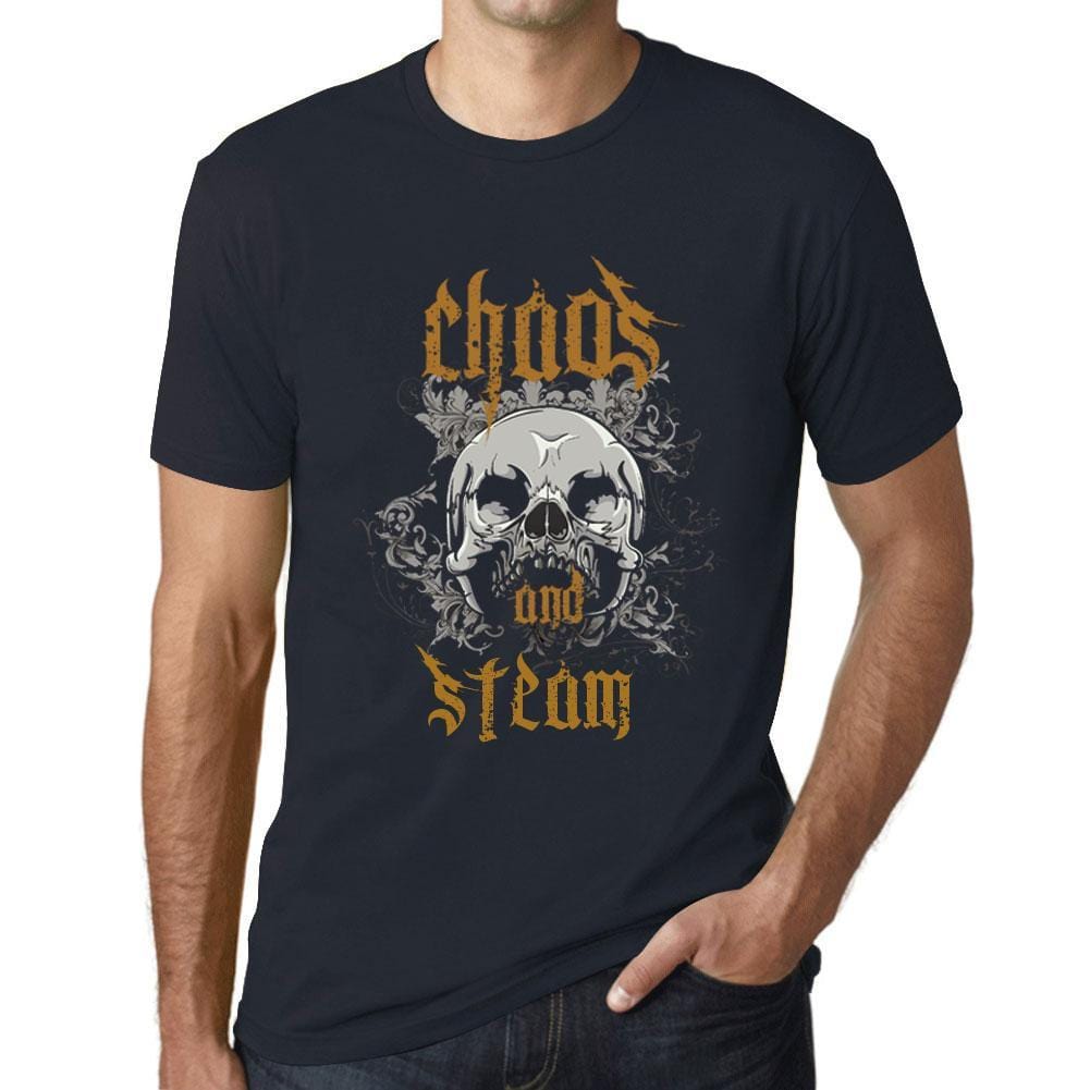 ULTRABASIC - <span>Men's</span> <span>Graphic</span> T-Shirt Chaos & Steam Navy - ULTRABASIC