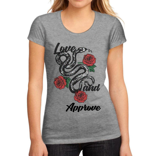 Women's Low-Cut Round Neck T-Shirt Love and Approve Grey Marl - Ultrabasic
