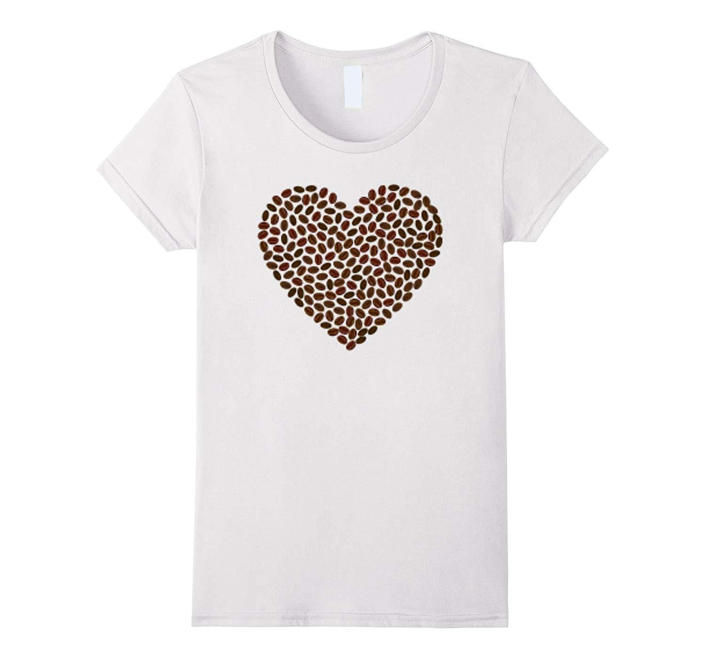 Graphic Women's Coffee Lover T-shirt with coffee bean heart Wowen