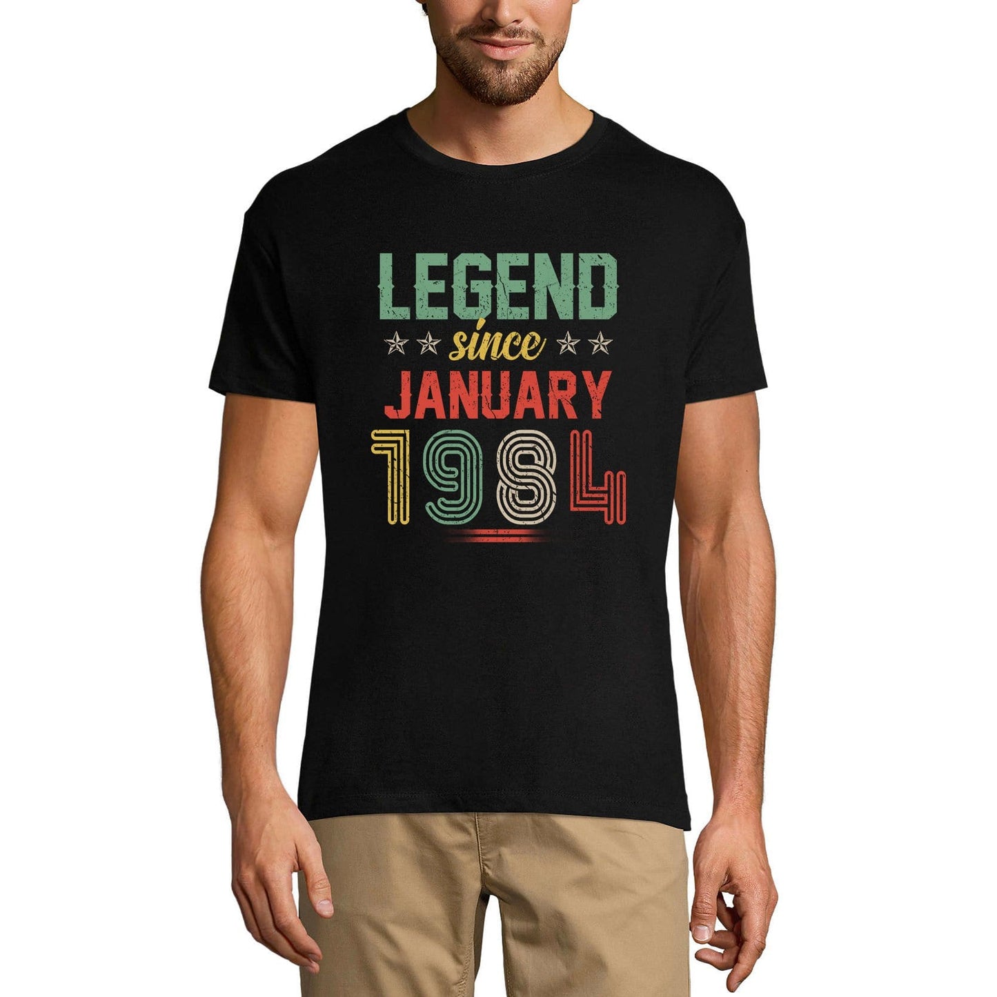 ULTRABASIC Men's Vintage T-Shirt Legend Since January 1984 - Retro 37th Birthday Gift Tee Shirt