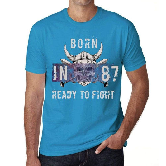 87 Ready To Fight Mens T-Shirt Blue Birthday Gift 00390 - Blue / Xs - Casual