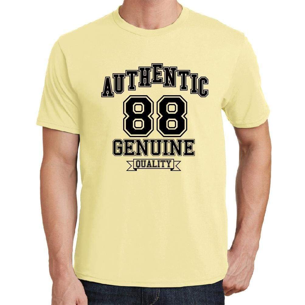 88 Authentic Genuine Yellow Mens Short Sleeve Round Neck T-Shirt 00119 - Yellow / S - Casual