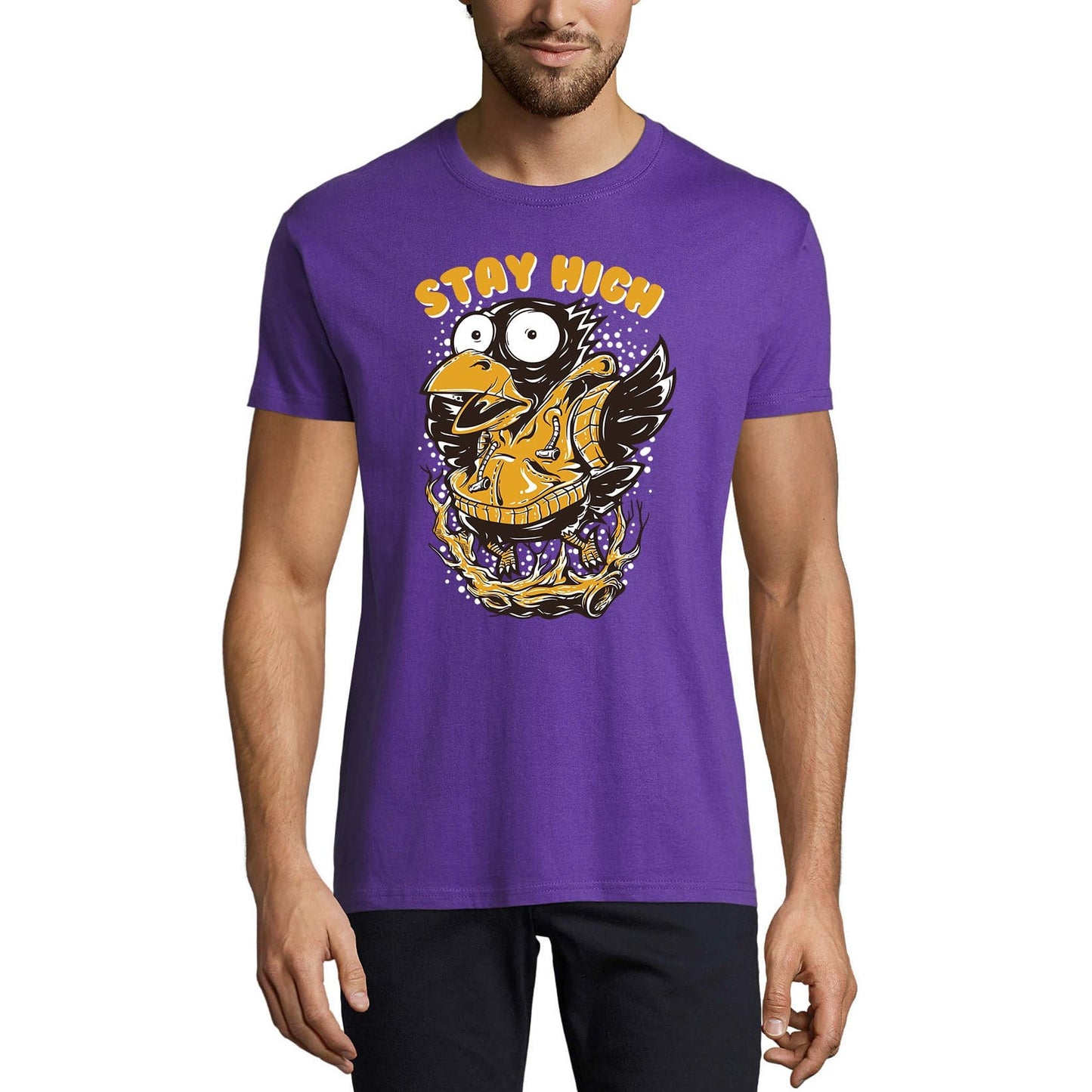 ULTRABASIC Men's Novelty T-Shirt Stay High - Funny Animal Tee Shirt