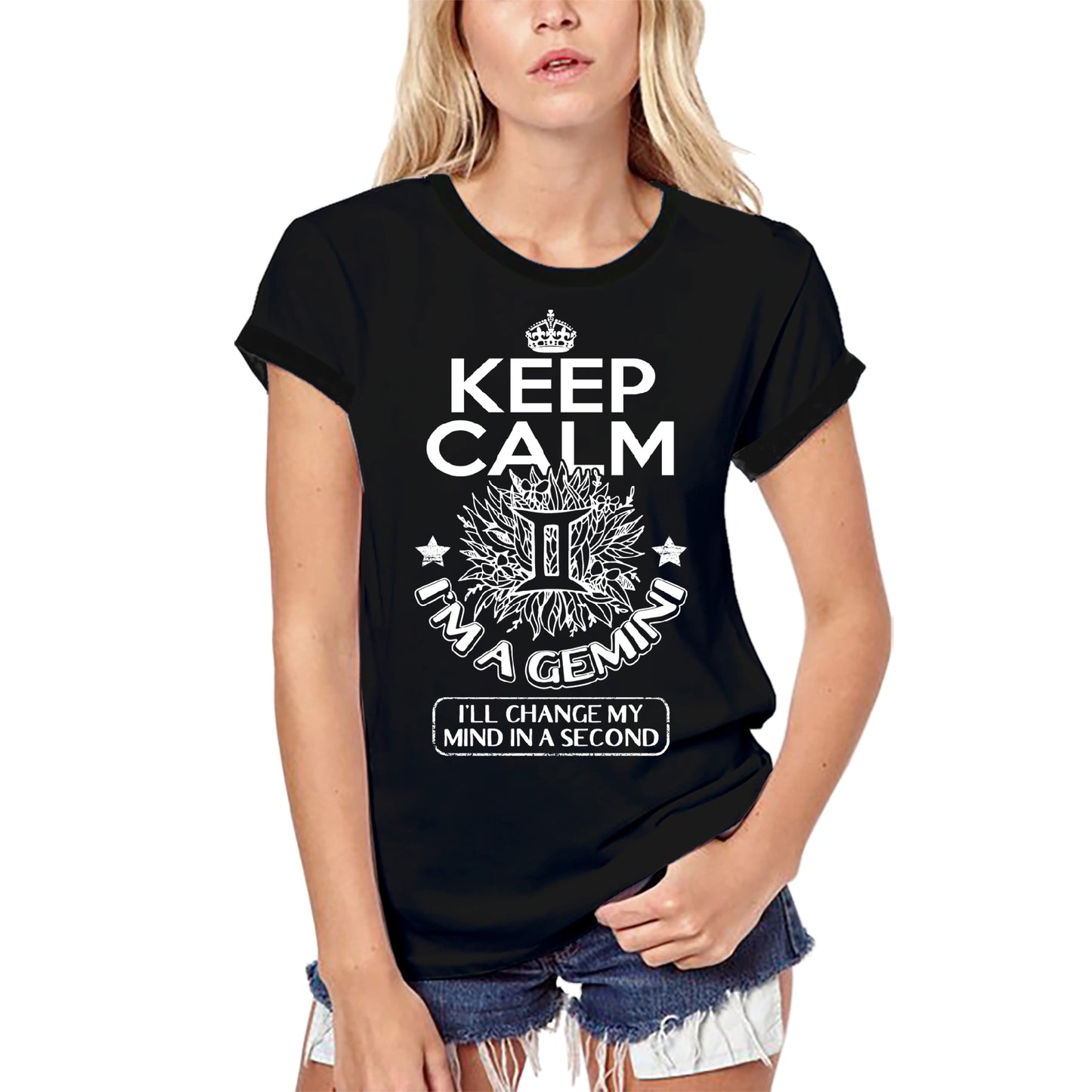 ULTRABASIC Women's Organic T-Shirt Keep Calm I'm a Gemini - Birthday Zodiac Shirt