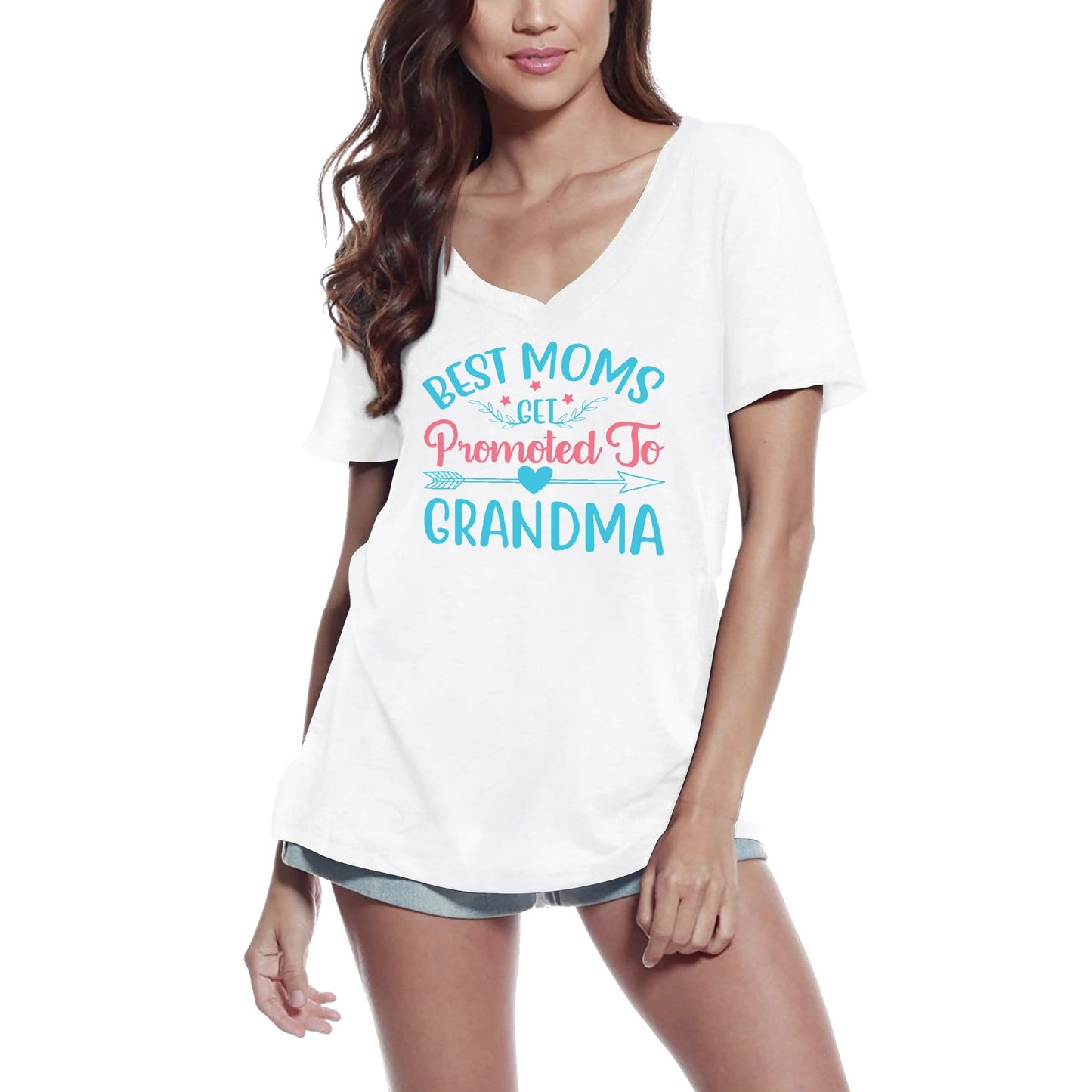 ULTRABASIC Women's T-Shirt Best Moms Get Promoted to Grandma - Short Sleeve Tee Shirt Tops
