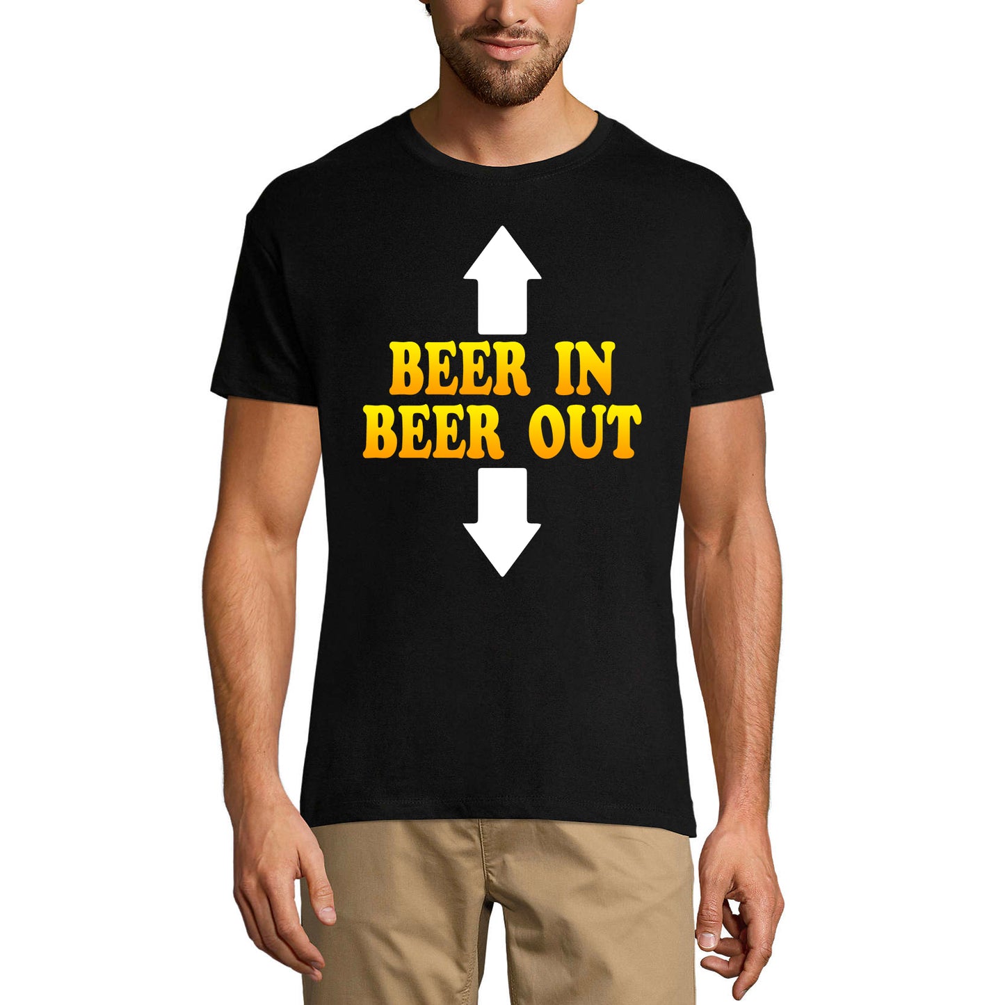 ULTRABASIC Men's Graphic T-Shirt Beer In Beer Out - Funny Alcohol Lover Tee Shirt