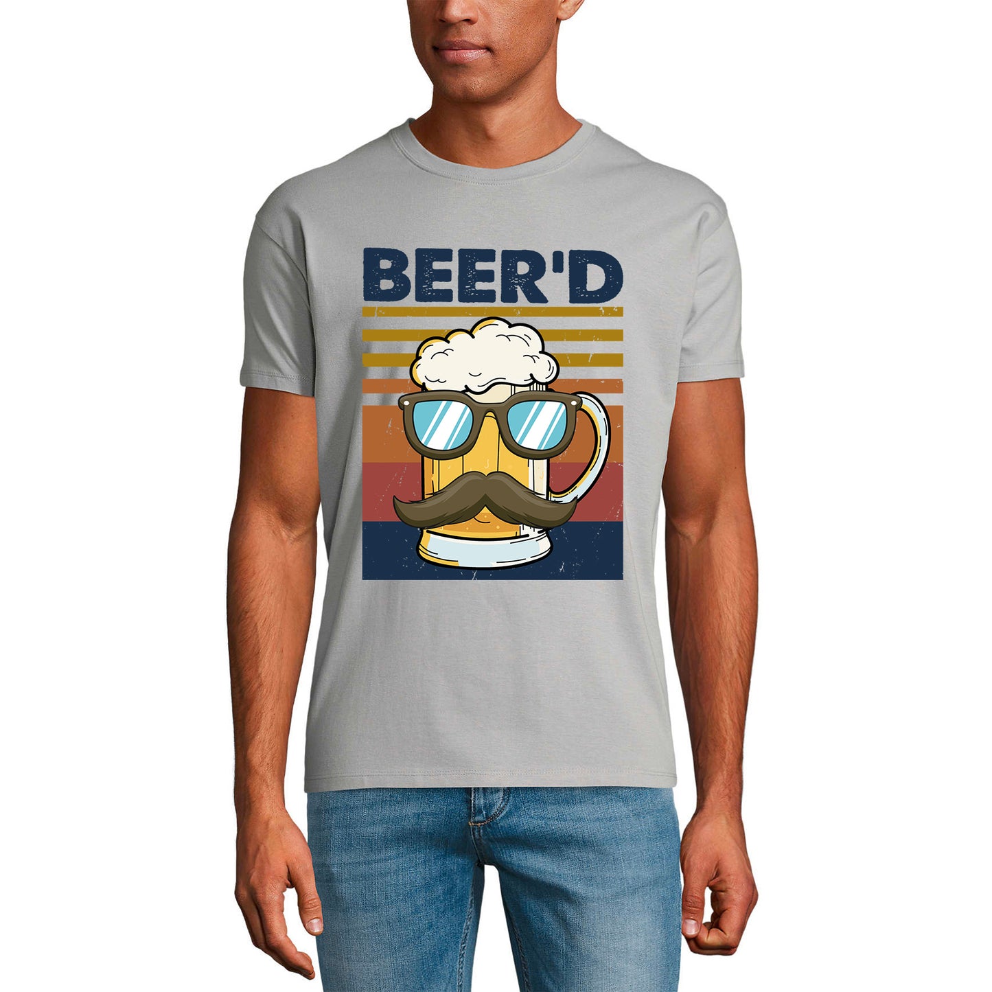 ULTRABASIC Men's Novelty T-Shirt Beer'd - Funny Beer Gentleman Tee Shirt