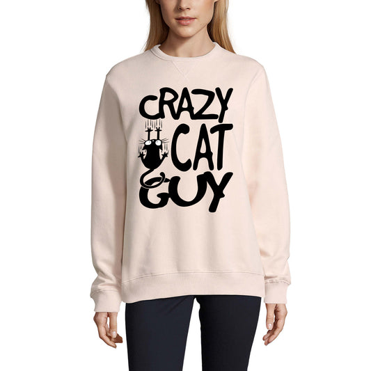 ULTRABASIC Women's Sweatshirt Crazy Cat Guy - Funny Pet Kitty Lover Sweater for Ladies