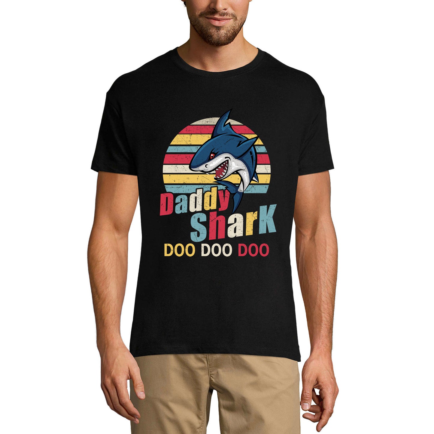 ULTRABASIC Men's Vintage T-Shirt Daddy Shark Doo Doo Doo - Father's Gift