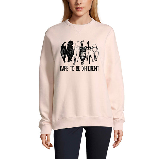ULTRABASIC Women's Sweatshirt Dare to Be Different - Cat Squad - Funny Pet Kitty Lover Sweater