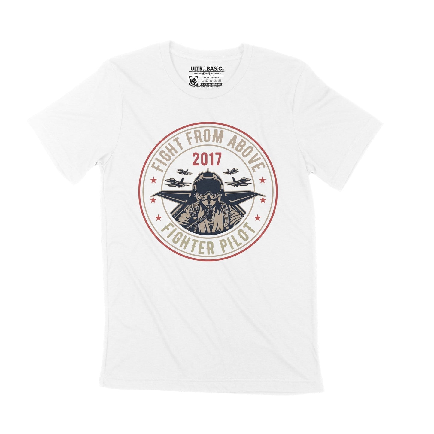 ULTRABASIC Men's T-Shirt Fight from Above - Fighter Pilot Since 2017 - Warrior Tee Shirt