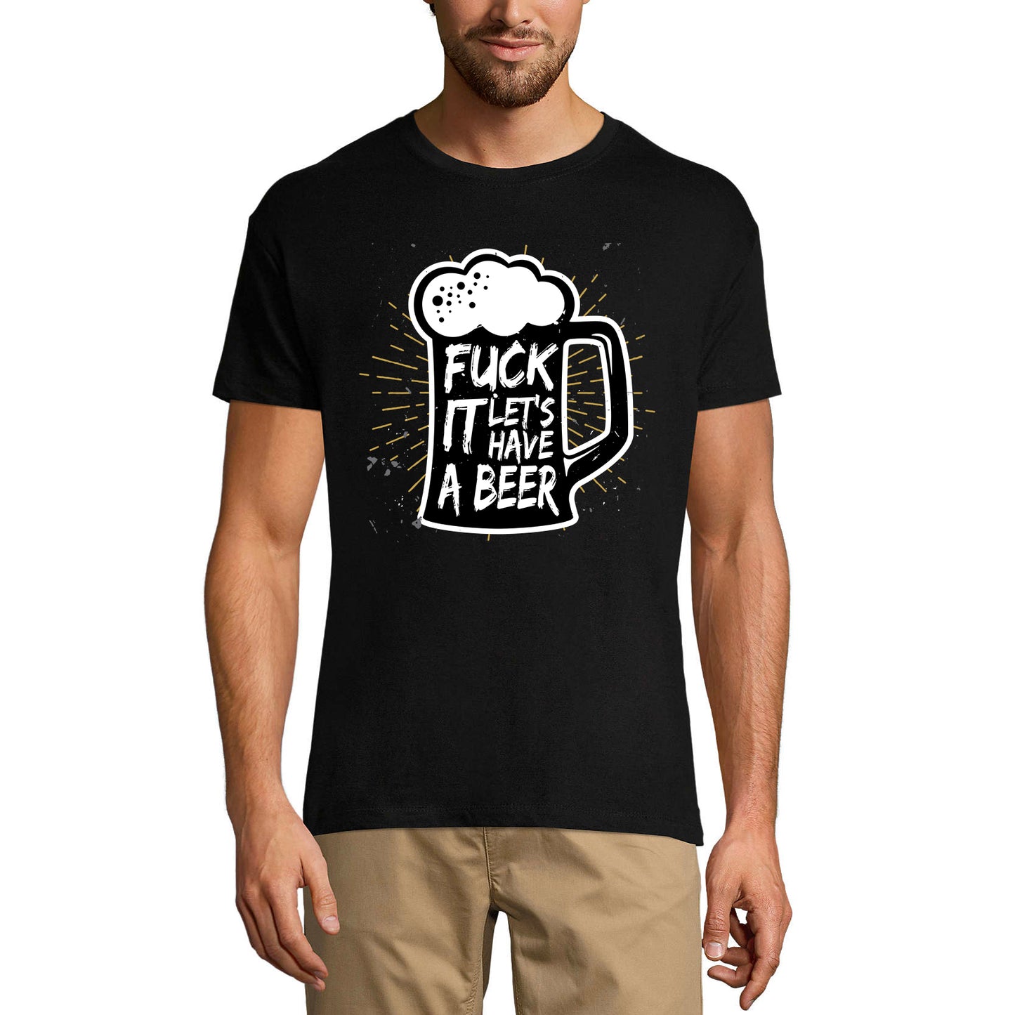 ULTRABASIC Men's Novelty T-Shirt Fuck It Let's Have a Beer - Funny Beer Lover Tee Shirt