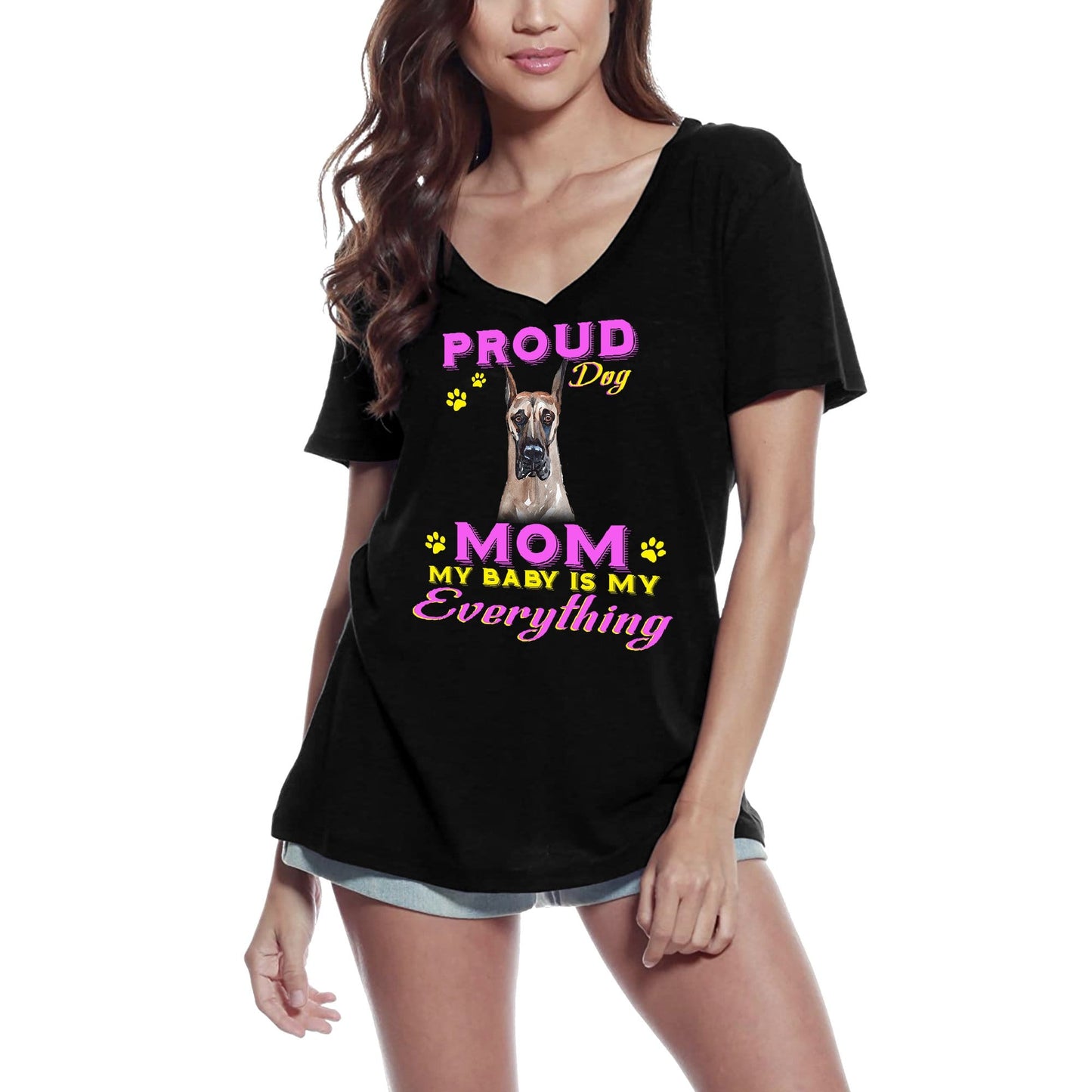 ULTRABASIC Women's T-Shirt Proud Day - Great Dane Dog Mom - My Baby is My Everything