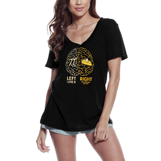 ULTRABASIC Women's V-Neck T-Shirt Left and Right Side Of Brain Pi Lovers - Math Nerds Lovers Tee Shirt