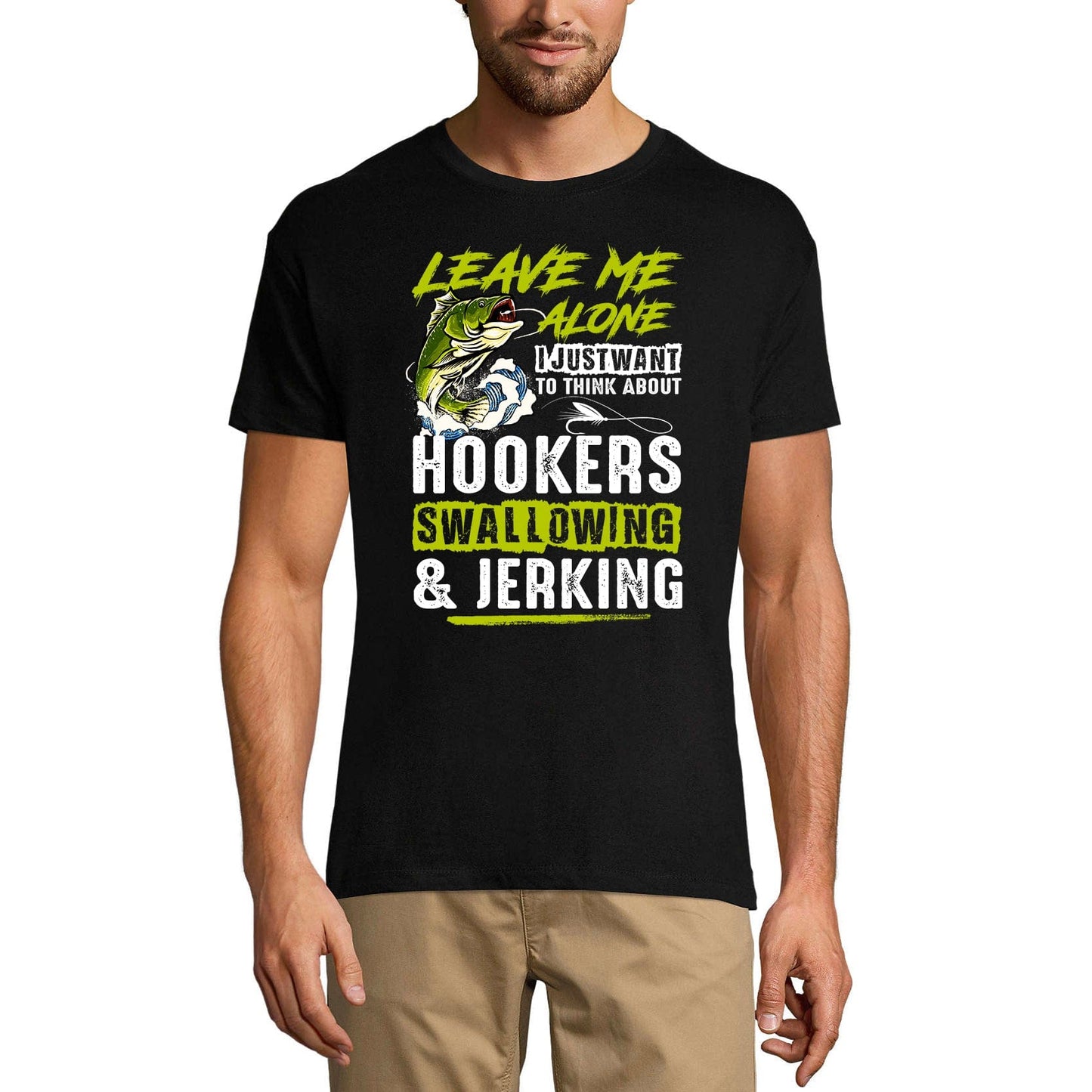 ULTRABASIC Men's T-Shirt Leave Me Alone - Funny Humor Fishing Fisherman Tee Shirt