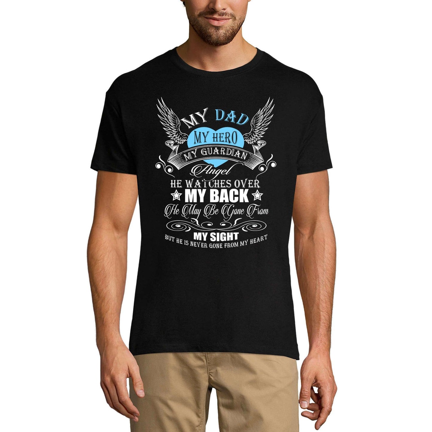 ULTRABASIC Men's T-Shirt My Dad My Hero My Guardian Angel - Daddy In Heaven
