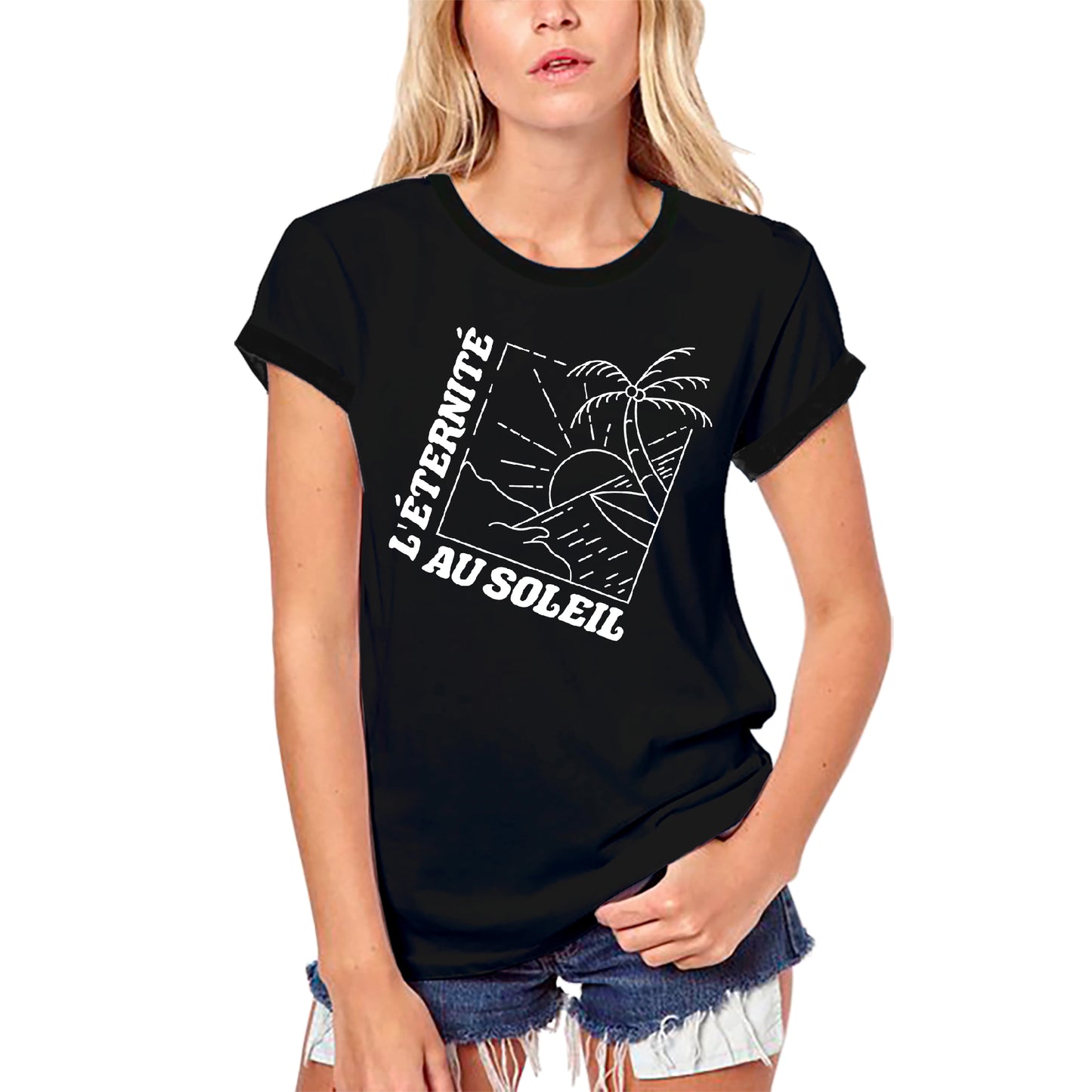 ULTRABASIC T-Shirt Bio Femme L'éternité au Soleil - La vie en mer