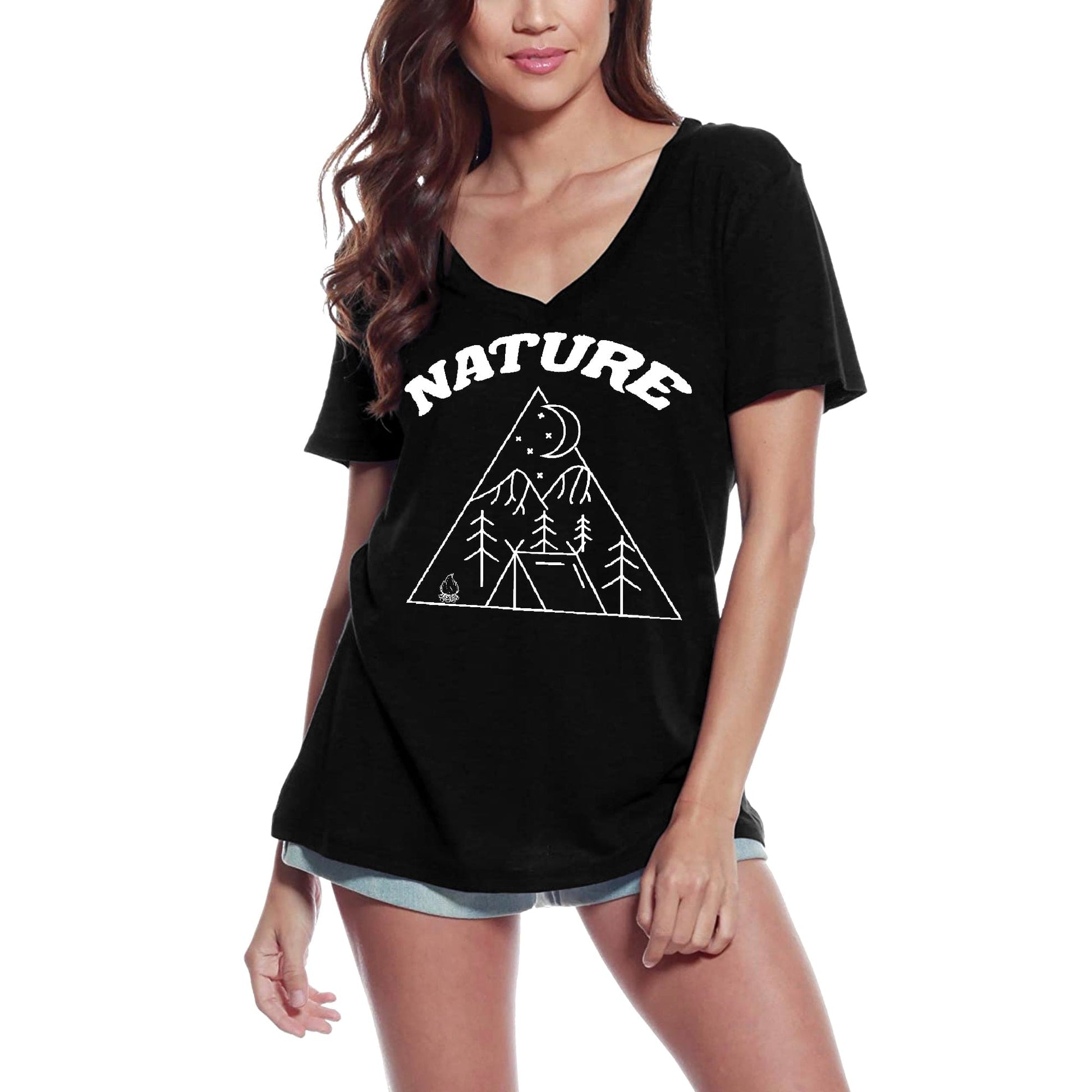 ULTRABASIC T-Shirt Bio Femme Nature - La lune et les étoiles 