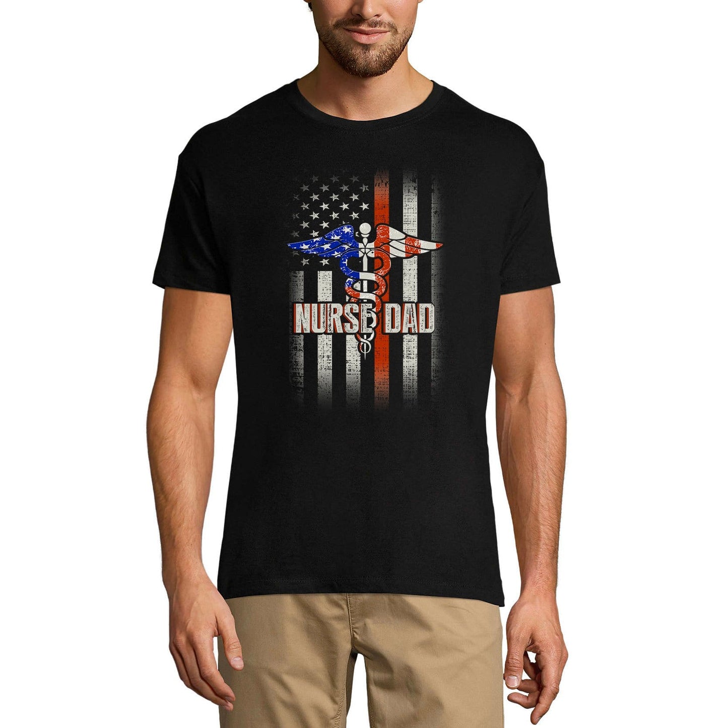 ULTRABASIC Men's T-Shirt Nurse Dad US Flag - Funny Gifts for Dad Jokes Daddy