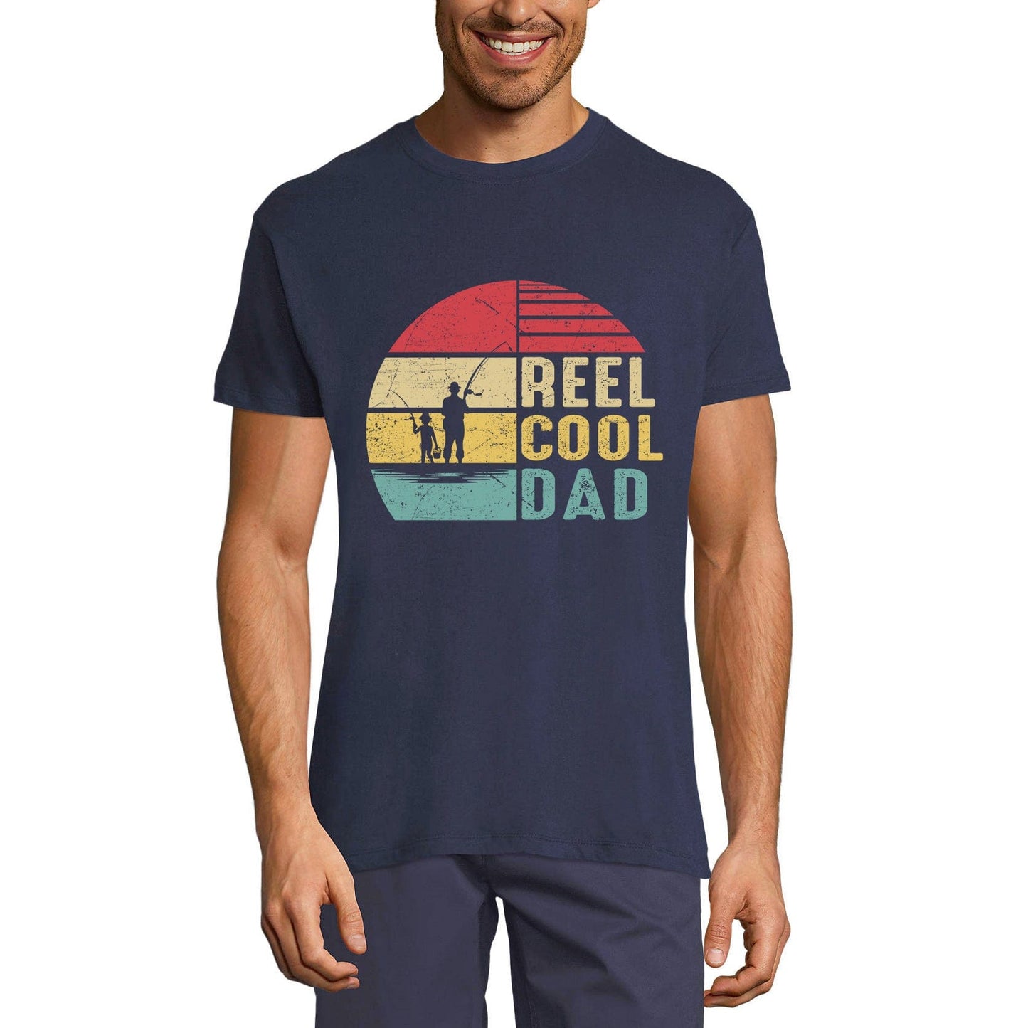 ULTRABASIC Men's Fishing T-Shirt Reel Cool Dad - Retro Funny Fisherman Tee Shirt
