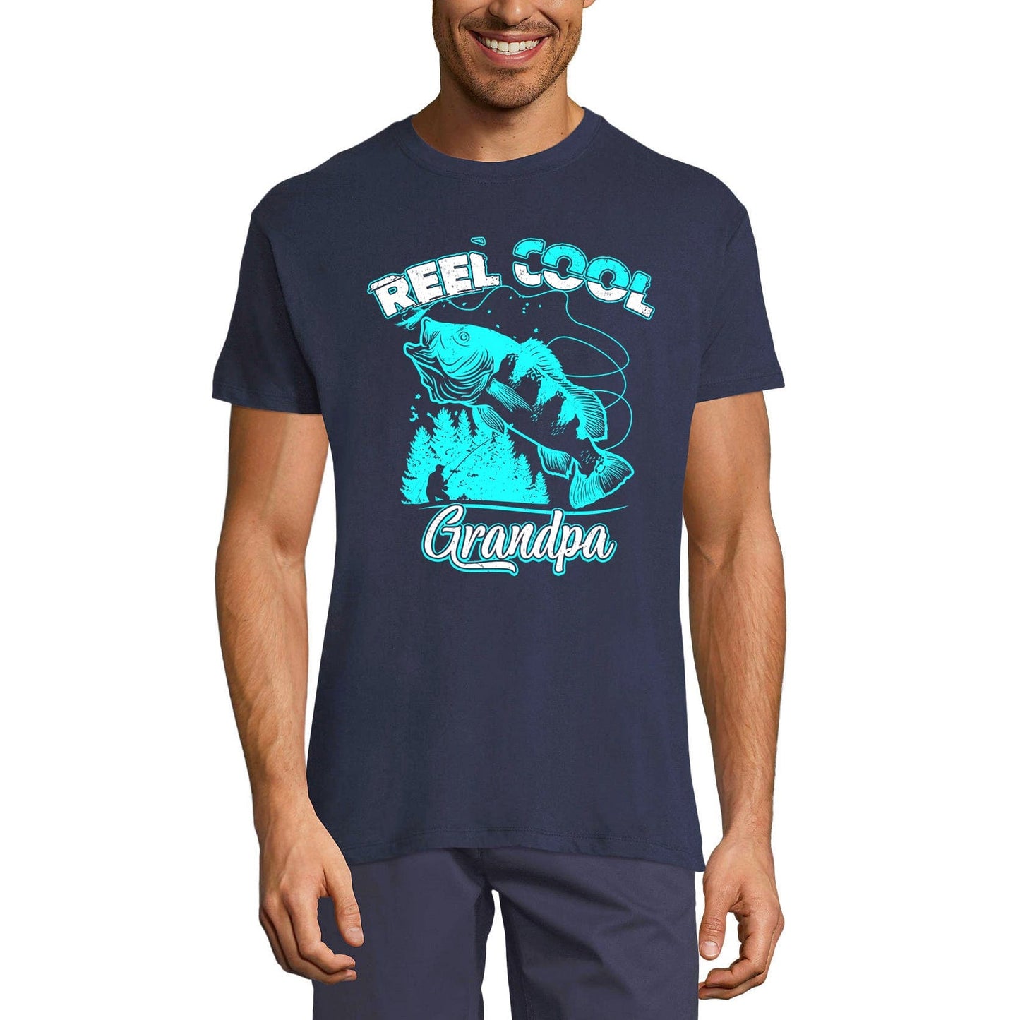 ULTRABASIC Men's Fishing T-Shirt Reel Cool Grandpa - Retro Funny Fisherman Tee Shirt