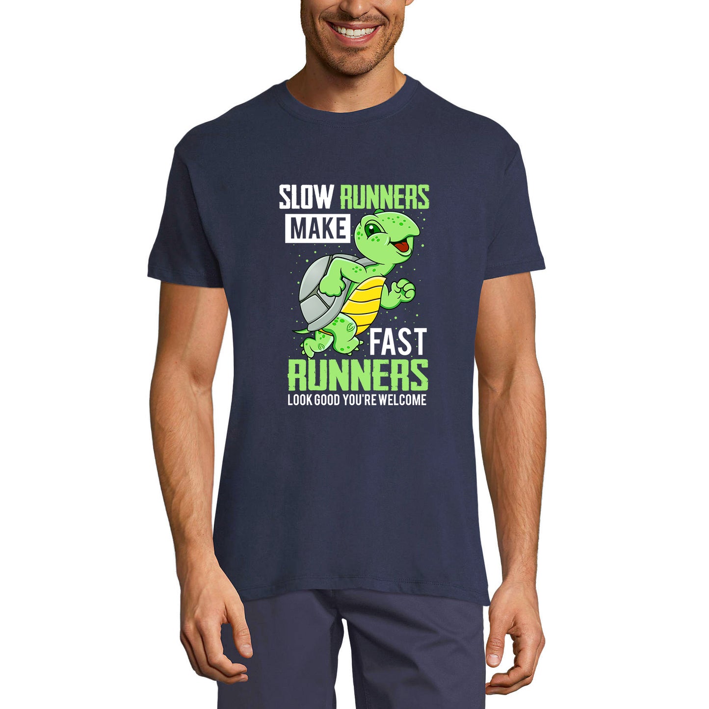 ULTRABASIC Men's Novelty T-Shirt Slow Runners Make Fast Runners - Funny Runner Tee Shirt