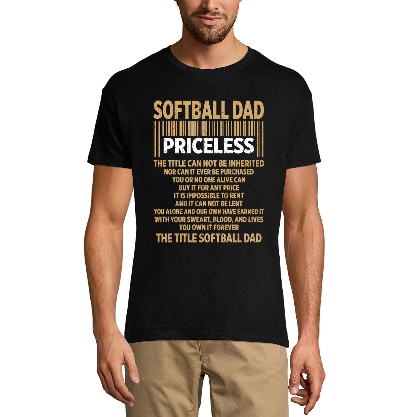 ULTRABASIC Men's Graphic T-Shirt Softball Dad Priceless - Gift For Father's Day