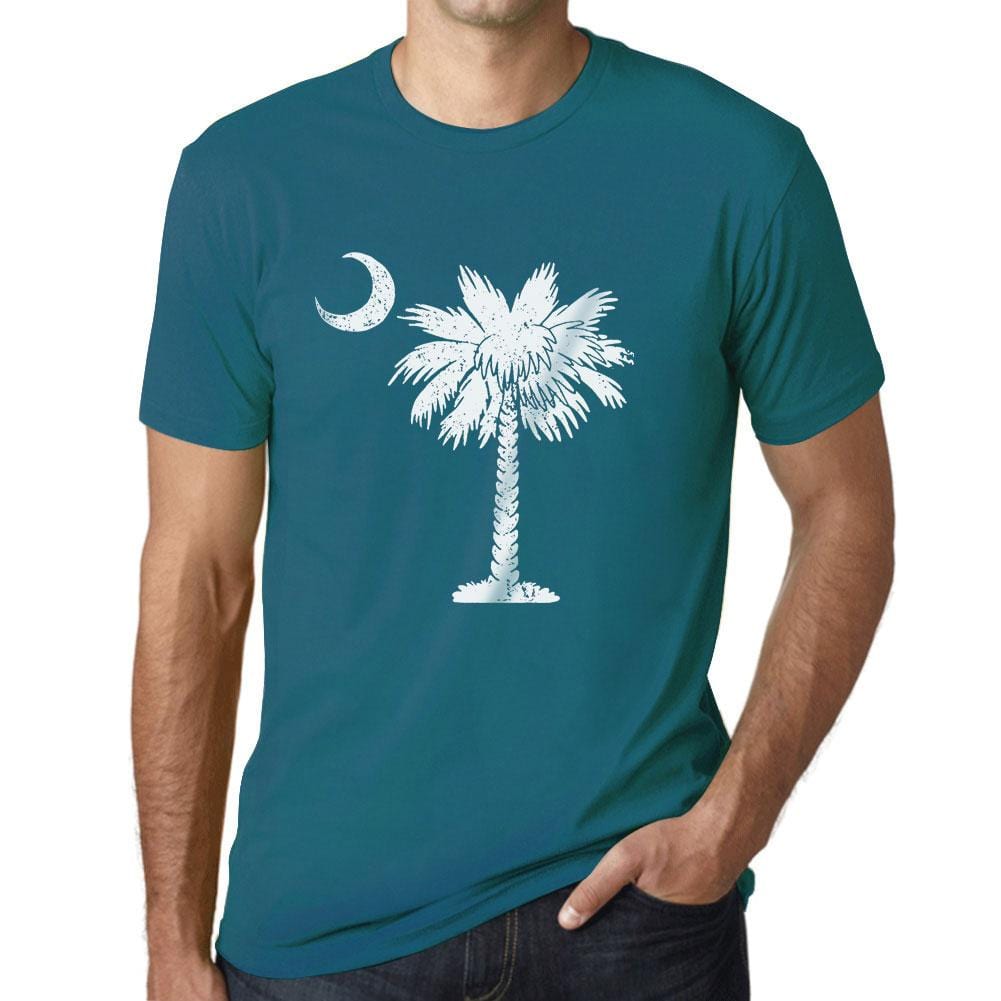 Graphic Men's South Carolina Flag T-Shirt White Print Tee Indigo Blue - Ultrabasic