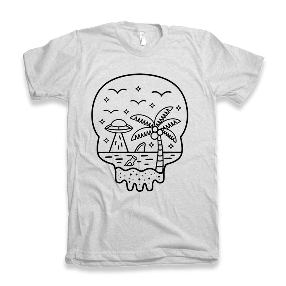 ULTRABASIC Men's Graphic T-Shirt The Truth is at the Beach - UFO Shirt for Men 