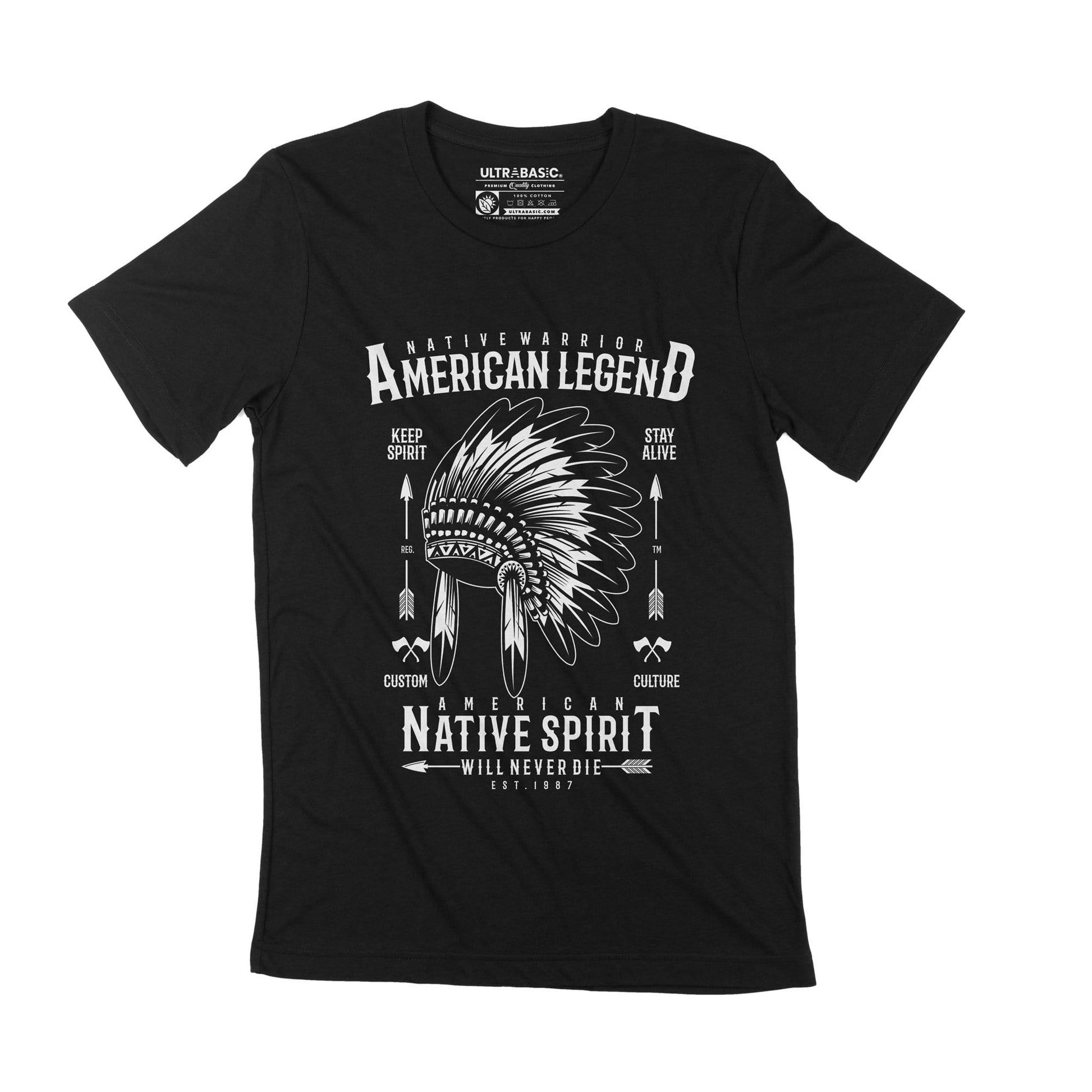 ULTRABASIC Native Indian Graphic Men's T-Shirt - American Legend Birthday Tee indigenous thunderbird dream catcher cherokee apache redskins chief redskin sioux vintage inspirational saying adult dad apparel print ideas merch present fathers day merchandise clothing christmas unisex classic casual slogan retro motivation love 