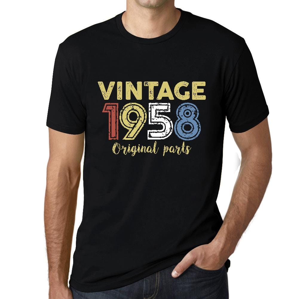 ULTRABASIC - Graphic Printed Men's Vintage 1958 T-Shirt Deep Black - Ultrabasic