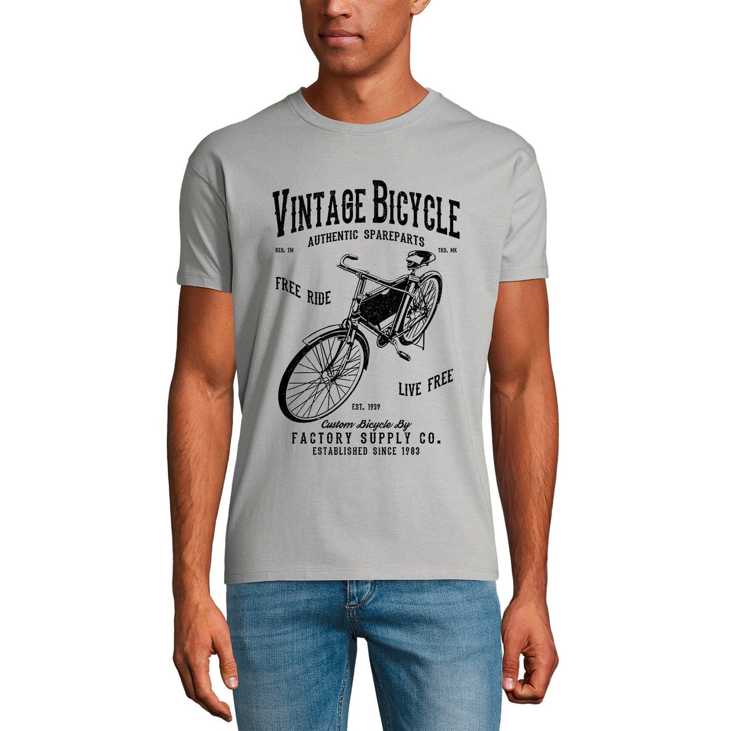 ULTRABASIC Men's T-Shirt Vintage Bicycle - Custom Bicycle Since 1983 Tee Shirt