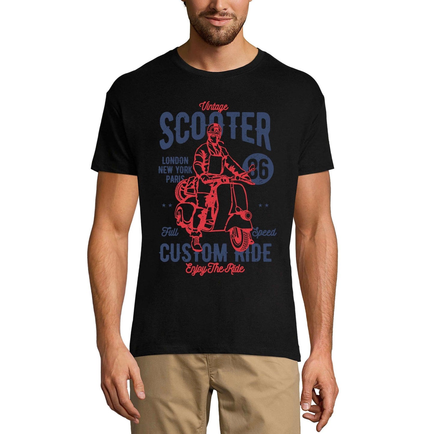 ULTRABASIC Men's Graphic T-Shirt Vintage Scooter - Custom Ride Tee Shirt
