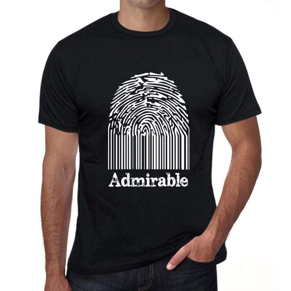 Admirable Fingerprint Black Mens Short Sleeve Round Neck T-Shirt Gift T-Shirt 00308 - Black / S - Casual