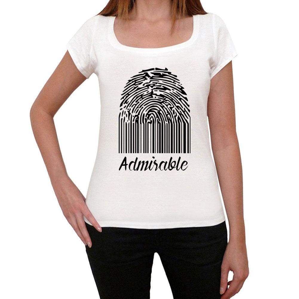 Admirable Fingerprint White Womens Short Sleeve Round Neck T-Shirt Gift T-Shirt 00304 - White / Xs - Casual