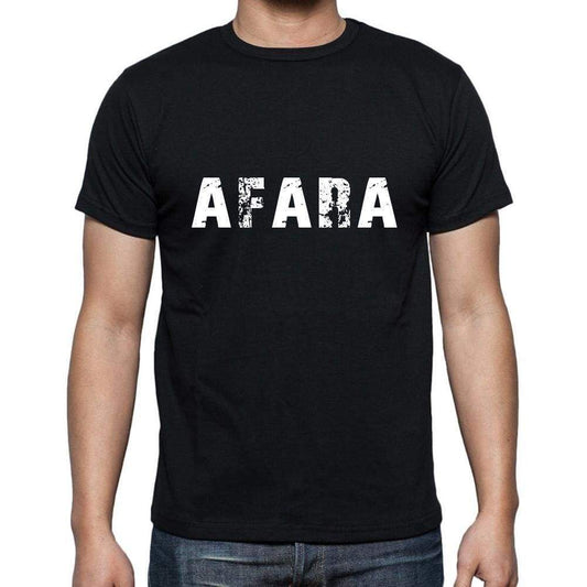 Afara Mens Short Sleeve Round Neck T-Shirt 5 Letters Black Word 00006 - Casual
