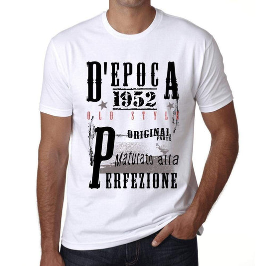 Aged To Perfection Italian 1952 White Mens Short Sleeve Round Neck T-Shirt Gift T-Shirt 00357 - White / Xs - Casual