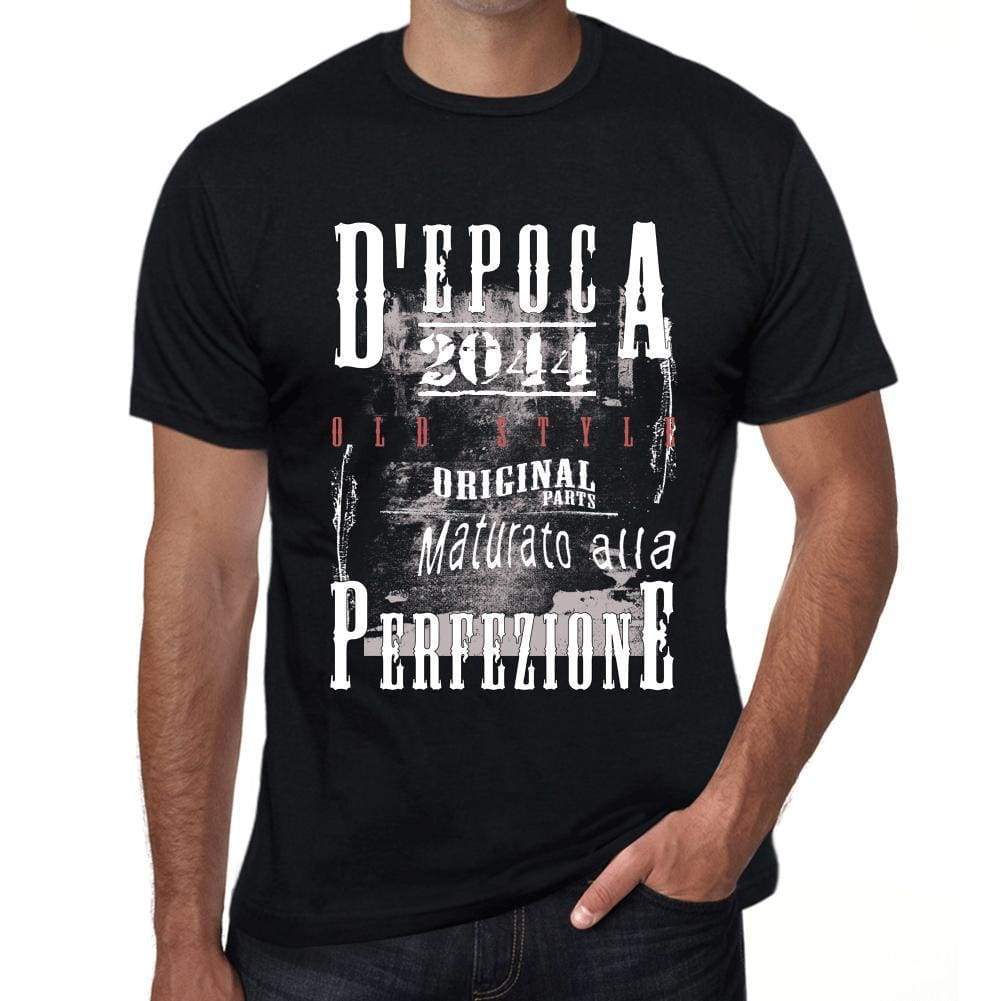 Aged to Perfection, Italian, 2044, Black, Men's Short Sleeve Round Neck T-shirt, gift t-shirt 00355 - Ultrabasic