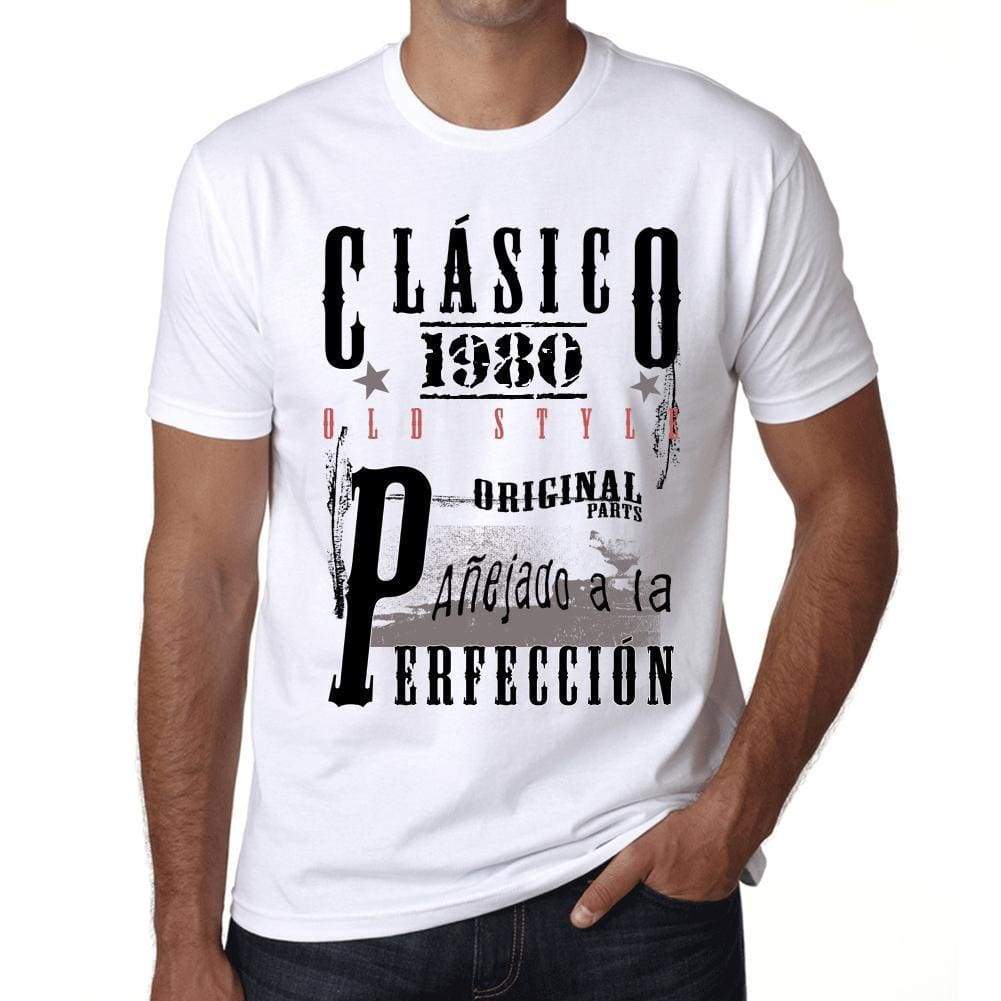 Aged To Perfection, Spanish, 1980, White, Men's Short Sleeve Round Neck T-shirt, Gift T-shirt 00361 - Ultrabasic