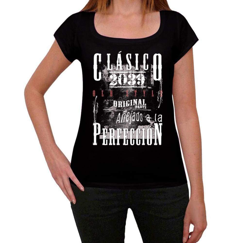 Aged To Perfection, Spanish, 2039, Black, Women's Short Sleeve Round Neck T-shirt, gift t-shirt 00358 - Ultrabasic