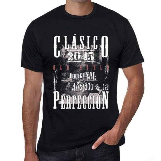 Aged To Perfection, Spanish, 2045, Black, Men's Short Sleeve Round Neck T-shirt, gift t-shirt 00359 - Ultrabasic