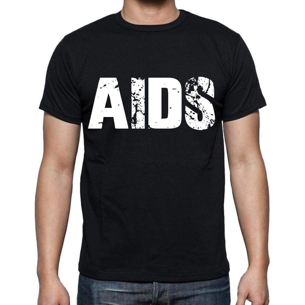Aids White Letters Mens Short Sleeve Round Neck T-Shirt 00007