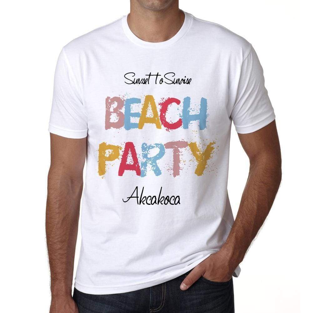 Akcakoca Beach Party White Mens Short Sleeve Round Neck T-Shirt 00279 - White / S - Casual