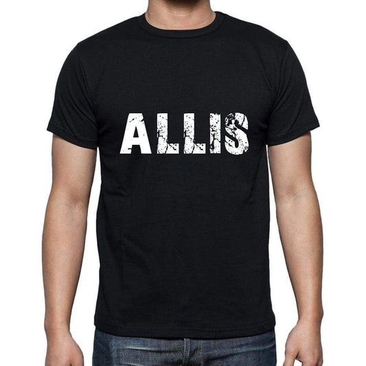 Allis Mens Short Sleeve Round Neck T-Shirt 5 Letters Black Word 00006 - Casual