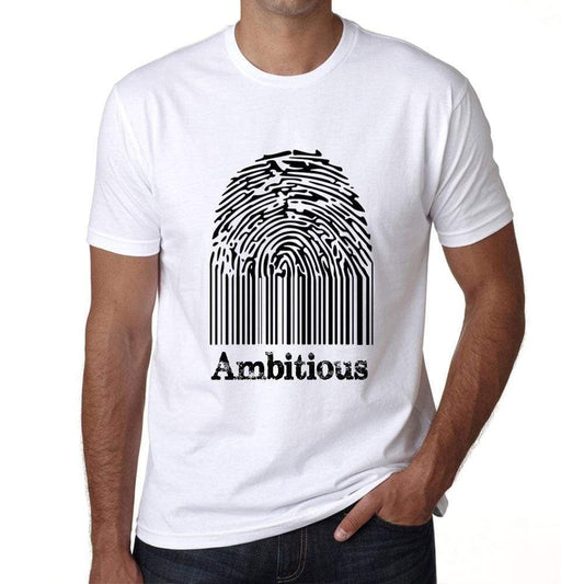 Ambitious Fingerprint White Mens Short Sleeve Round Neck T-Shirt Gift T-Shirt 00306 - White / S - Casual
