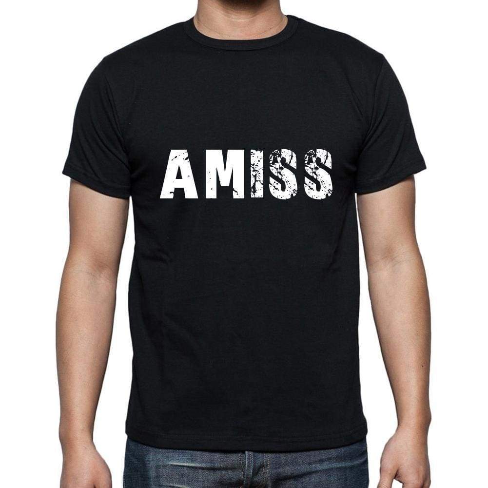 Amiss Mens Short Sleeve Round Neck T-Shirt 5 Letters Black Word 00006 - Casual