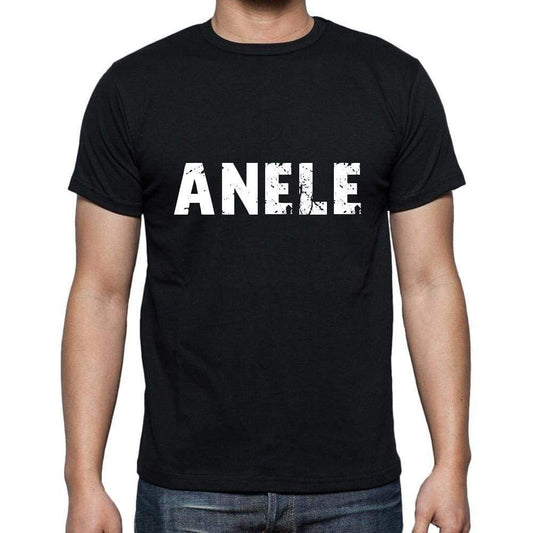 Anele Mens Short Sleeve Round Neck T-Shirt 5 Letters Black Word 00006 - Casual