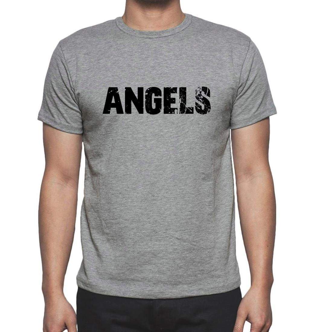 Angels Grey Mens Short Sleeve Round Neck T-Shirt 00018 - Grey / S - Casual