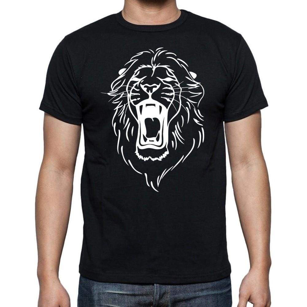 Angry Lion Head Tattoo Black Gift T Shirt Mens Tee Black 00166